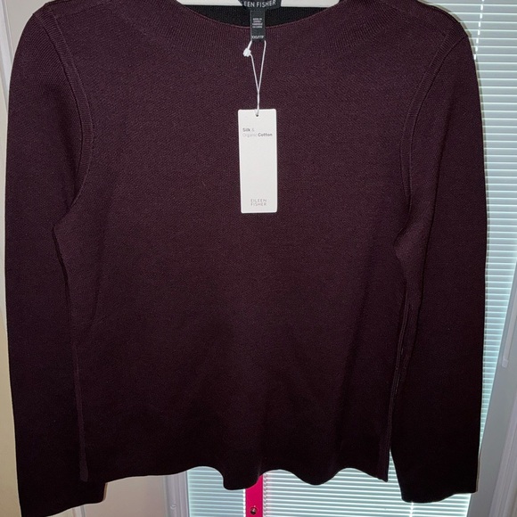 Eileen Fisher Funnel Neck Sweater Casis Size XXS 19” B x 24” L - Picture 12 of 16